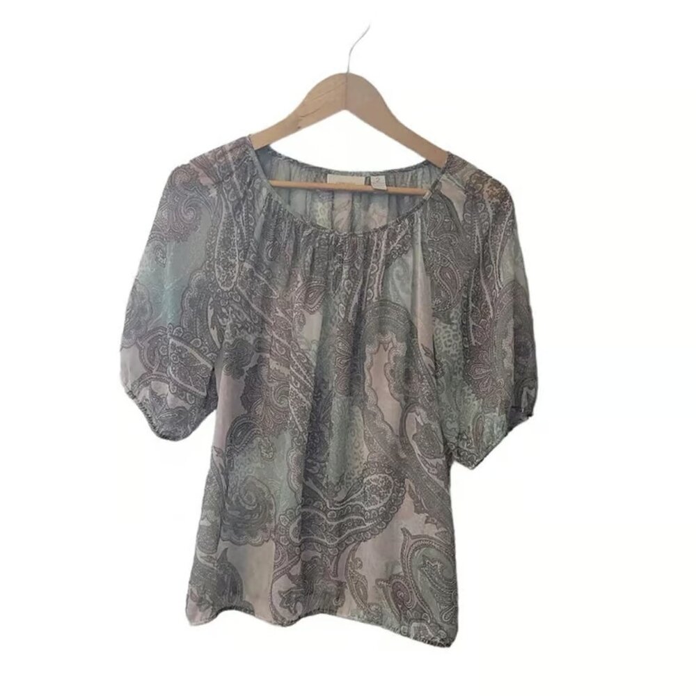 Chico's Pastel Peasant Top Blouse Size 2 or Large